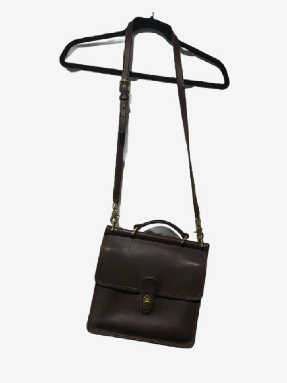 Vintage Coach Willis Bag 9927 Brown Leather Top Handle Crossbody